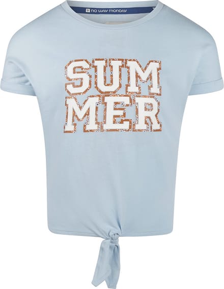 No Way Monday - Meisjes Shirt - Light Blue - Maat 128
