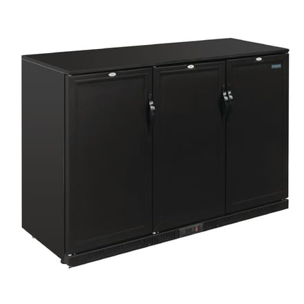 Polar G-Serie 900mm Barkoeling Drie Deuren 330L Zwart - Polar GL017 - Horeca & Professioneel