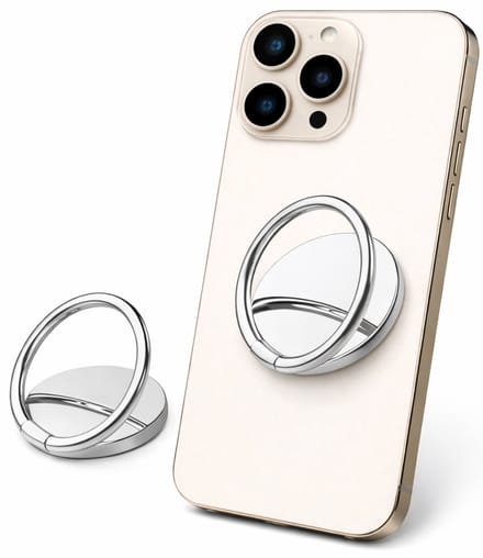 Ring Houder Draaibaar I Ring Button I Telefoonbutton I Telefoon Standaard I Telefoon Ring Houder I Zilver