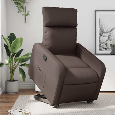 vidaXL - Sta-op-fauteuil - verstelbaar - kunstleer - bruin