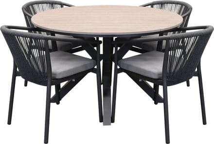 Quincy Apollo dining tuinset 120xH75 cm rond 5 delig polywood
