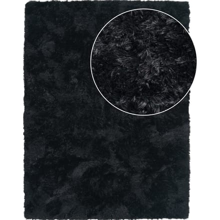 Hoogpolig tapijt Silvana zwart 80x150 cm