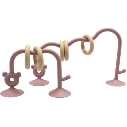 1 pièce Jouets de table en silicone pour enfants, jouets de jeu puzzle d'éducation précoce pour bébé avec perles enroulées violet