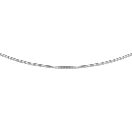 YO&NO - Ketting - Witgoud - Omega rond - 1,25 mm - 42 + 3 cm - 585 goud