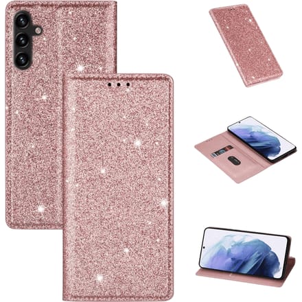 Mocaa Samsung Galaxy A37 Glitter Bookcase Roségoud