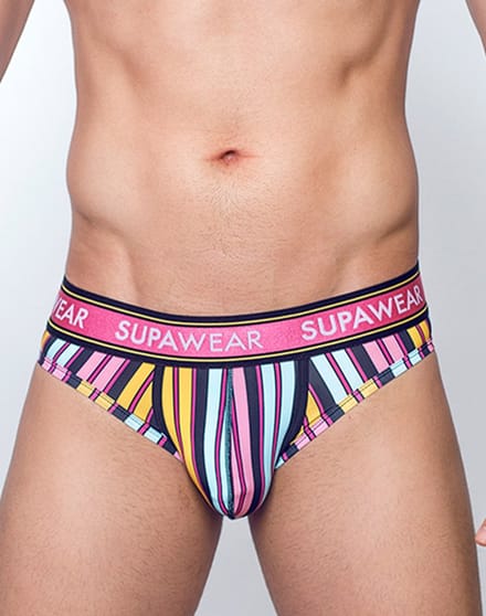SUPAWEAR Sprint Brief Stripes - MAAT S - Heren Ondergoed - Slip voor Man - Mannen Brief