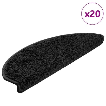 vidaXL - Trapmatten - 20 - st - 65x21x4 - cm - Zwart - Halfrond - Groot