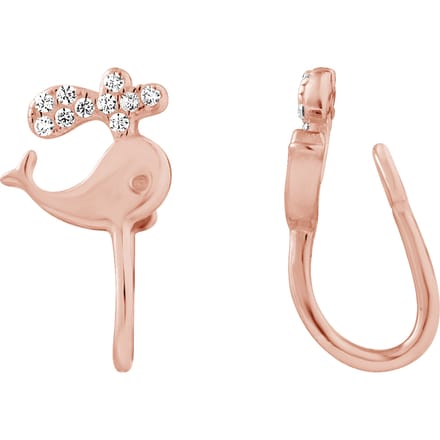 Zilver 925 Whale Oor Clips Roze Vergulde - Reverie