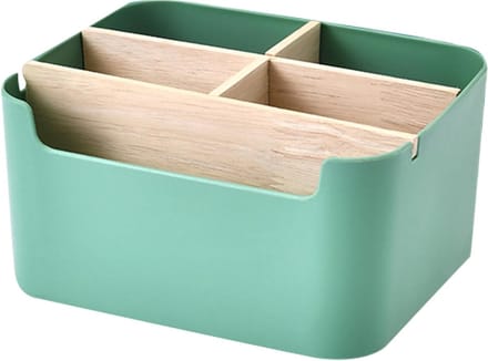 Houten pennenhouder en multifunctionele organizer voor bureau, opbergdoos en sieradenhouder, desk accessoires
