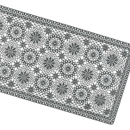 Unique Living | tafelloper amira vinyl 40x150cm dark grey