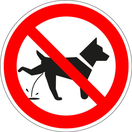 Verboden te plassen voor honden sticker 300 mm