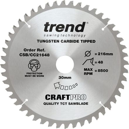 Trend Crosscut cirkelzaagblad 216x30x2,6mm 48T
