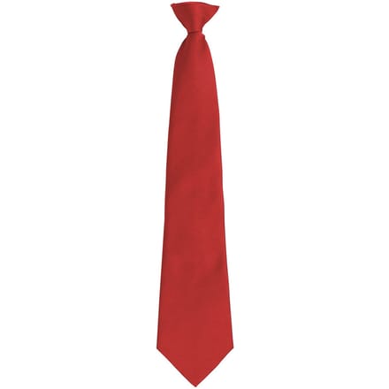 Premier Unisex volwassen kleuren modieuze effen Clip-On stropdas (Rood)