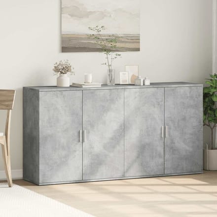 vidaXL - Dressoirs - 2 - st - 79x38x80 - cm - bewerkt - hout - betongrijs