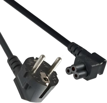 ACT Netsnoer Schuko CEE 7/7 male (haaks) - C5 (haaks) IEC 60320 zwart 1 m AK5409