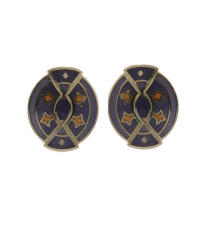 Behave - Oorknopjes dames - paars en bruin - 3 cm