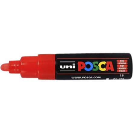 Rood verfstift op waterbasis met conische punt breed