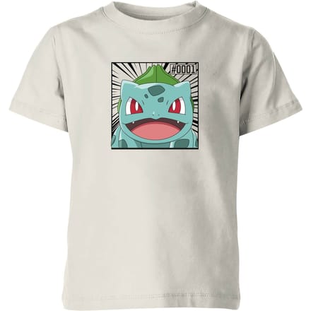 Pokémon Pokédex Bulbasaur #0001 Kids' T-Shirt - Cream - 122/128 (7-8 jaar)