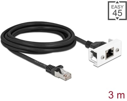 Delock Network Extension Cable for Easy 45 Module S/FTP RJ45 plug to RJ45 jack Cat.6A 3 m black