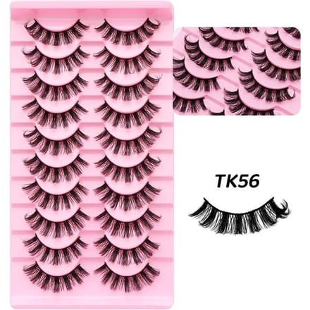 10 Paires de Faux Cils Usine DD Cils Courbés Cils Courbés pink
