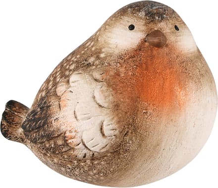 Dier / dieren / vogel - Bruin / wit / rood / oranje / beige - 11 x 10 x 9 cm hoog.