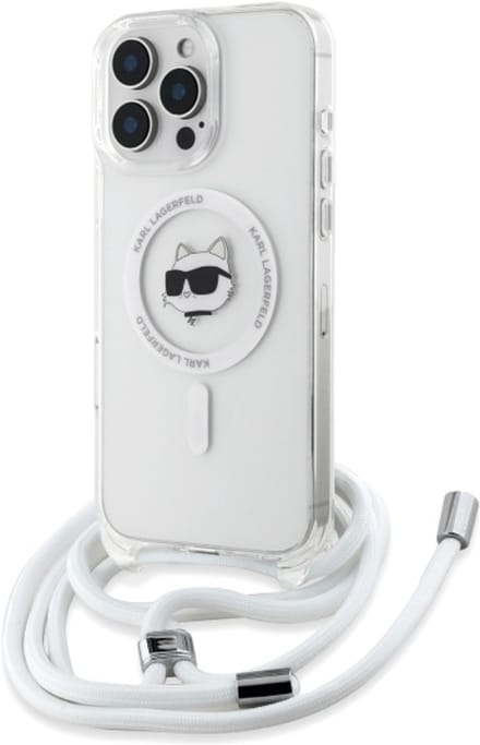Karl Lagerfeld Choupette Serie - Transparante iPhone 16 Pro Hoes - MagSafe - Design