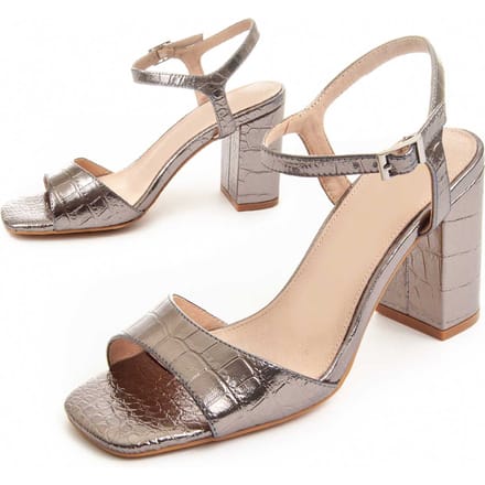 Sandalia Con Tacón Para Mujer.  Montevita  Sanndal  88456 36 zilver