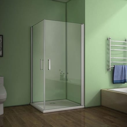 80x80x185cm,2x douchedeur,douchecabine douchewand hoekinstap draaideur draaideur ESG glazen douche