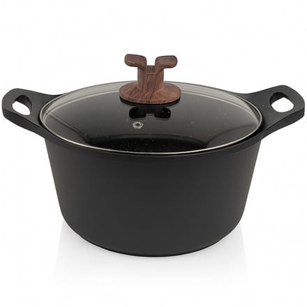 Hakal Gietaluminium Kookpan met Glazen Deksel – 28 cm