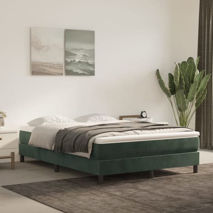 vidaXL - Pocketveringmatras - medium - 140x190x20 - cm - fluweel - donkergroen