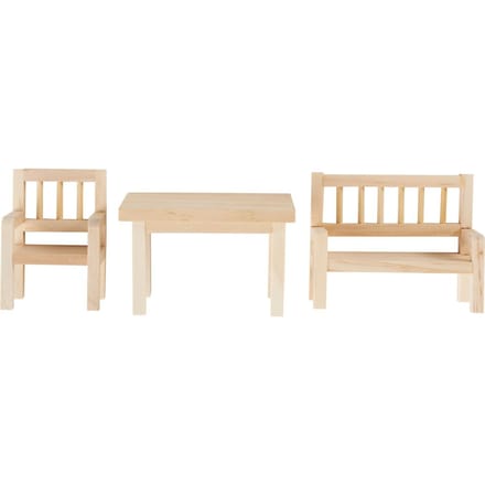 Kabouter set "Tafel, bank & stoel"