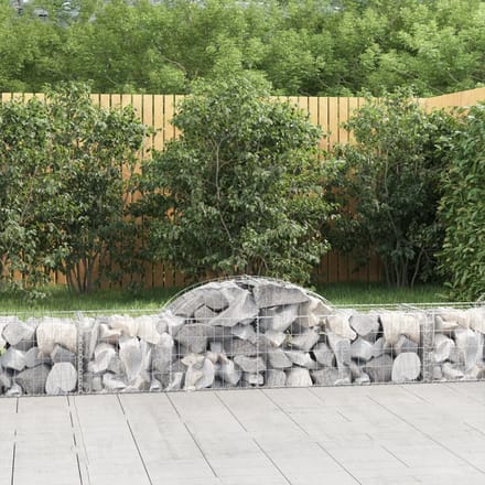 vidaXL - Schanskorf - gewelfd - 200x50x40/60 - cm - gegalvaniseerd - ijzer