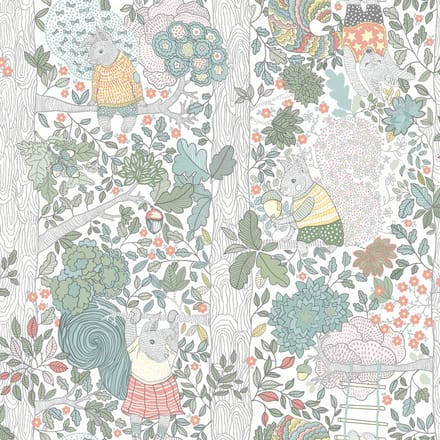 Boråstapeter Vliesbehang 6251 - Scandinavian Designers Mini - Dieren Wit - 53cm x 10.05m