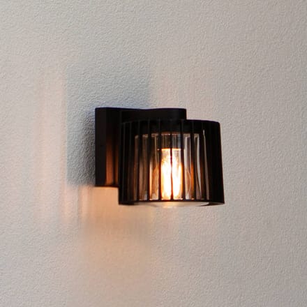 LUTEC Shyne - Wandlamp voor buiten - Aluminium - Retro look - E27 - Zwart