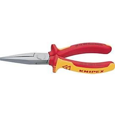 Langbeck-tang, totale lengte 160 mm, vorm 1, kop verchroomd, lang, plat, VDE