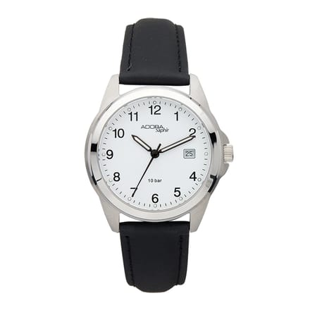 Adora Saphir AS4276 – Herenhorloge – Saffierglas – 10 Bar (Zwemmen) – Edelstaal – Ø 38mm – Wit