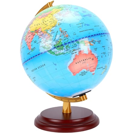 9,8 Inch Wereldbol Draaiend Bureau Decor Educatieve Geografie Desktop Wereldbol voor Kinderen Thuis Kantoor blue