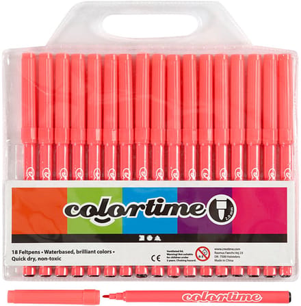 Colortime stiften, lijndikte 2 mm, roze, 18 stuk/ 1 doos