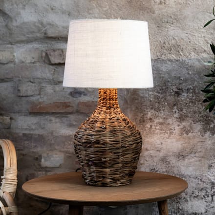 Markslöjd Tafellamp Paglia, naturel/wit, rotan/jute, hoogte 58 cm