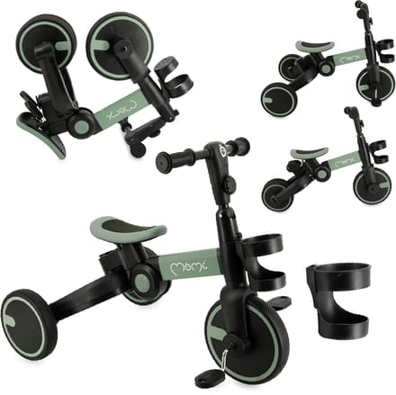 MoMi FILO - 3-in-1 Kinderfiets - Loopfiets - Driewieler - Loopauto - Opvouwbaar - Met Pedalen - Groente