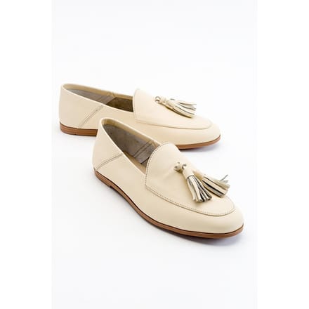 Mona Zacht Leren Kwast Loafer Dames