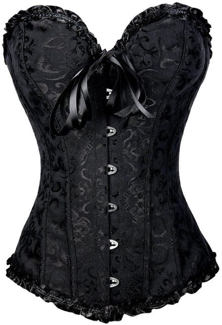 Dailygoods - Sweetheart Overbuste Satijnen Kanten Bustier met Korset - Damesmode