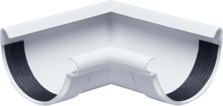 Goothoek Halfrond 90 Graden voor Dakgootsystemen – 125mm Wit