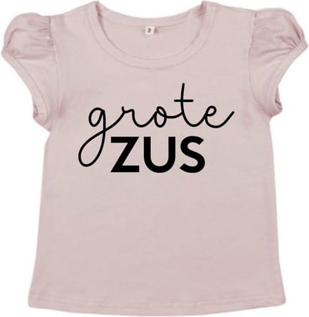 Strijkapplicatie Grote Zus - Zwart - 16.5 x 9.5 cm
