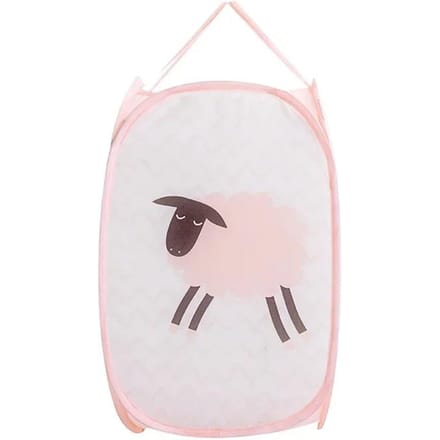 Panier à linge sale pliable en maille pour ranger vêtements, jouets et vêtements de bébé rose