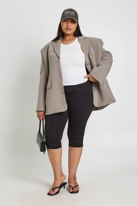 boohoo Dames Plus Sculpt Capri Legging | Zwart | Maat: 46