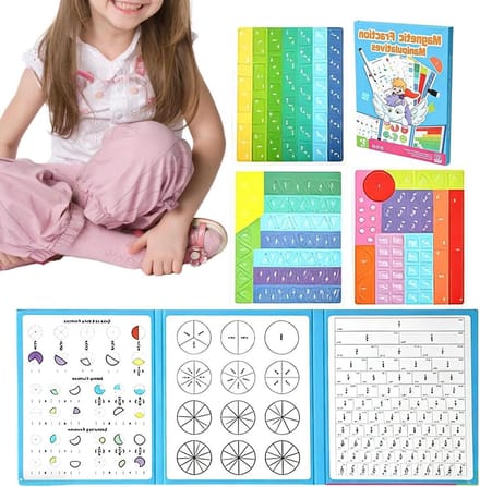 Magnetisch Breukenboek - Leer Puzzel - Wiskunde Leren - Interactief Ontwerp - 20 cm - Multicolor