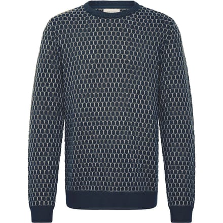 Blend Sweater Boogjes Motief Donkerblauw - Maat L