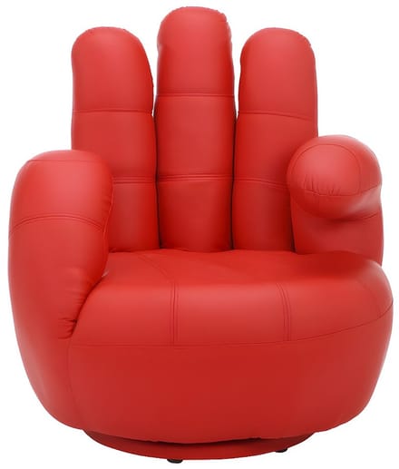 Vente-unique Draaiende fauteuil CATCHY van kunstleer - rood