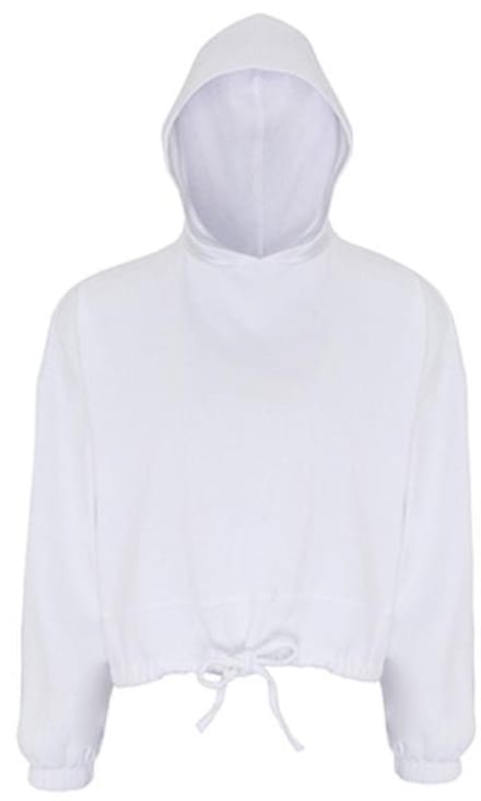 TriDri - Cropped Oversized Dames Hoodie - White maat S/M